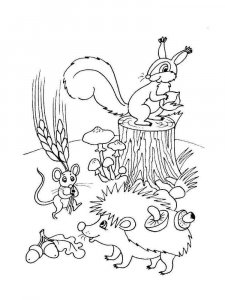 Forest animals coloring page - picture 16