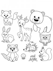 Forest animals coloring page - picture 21