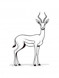 Realistic Gazelle Coloring Page