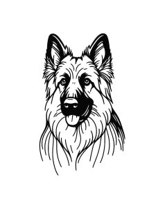 German Shepherd Portrait Coloring Page
