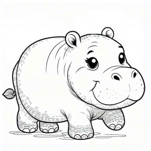 Hippo coloring page - picture 1