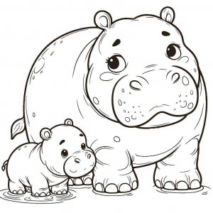Hippo coloring page - picture 10