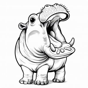 Hippo coloring page - picture 12