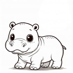 Hippo coloring page - picture 13