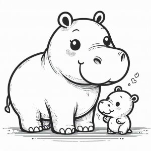 Hippo coloring page - picture 14