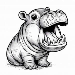 Hippo coloring page - picture 15