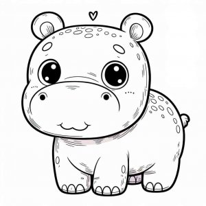 Hippo coloring page - picture 19