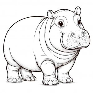 Hippo coloring page - picture 2