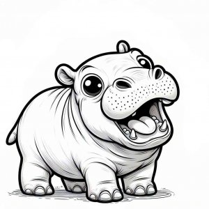 Hippo coloring page - picture 20