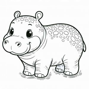 Hippo coloring page - picture 22