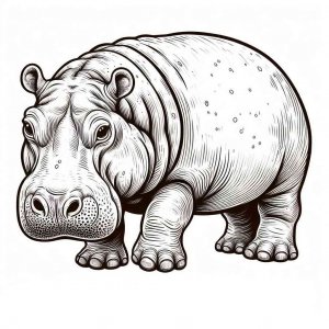 Hippo coloring page - picture 23