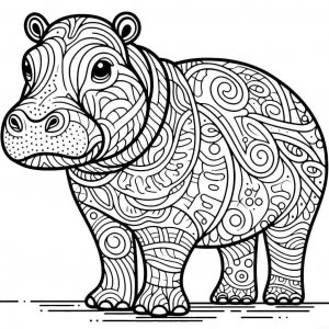 Hippo coloring page - picture 24