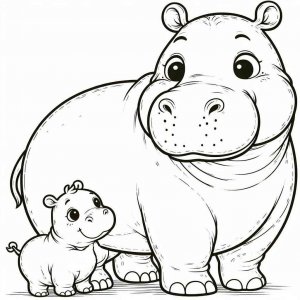Hippo coloring page - picture 3