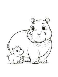 Hippo Coloring Pages 35