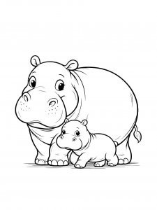 Hippo Coloring Pages 36
