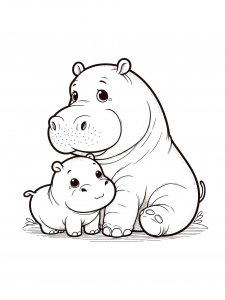 Hippo Coloring Pages 39