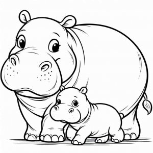Hippo coloring page - picture 4