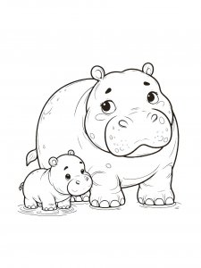 Hippo Coloring Pages 42
