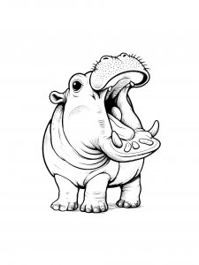 Hippo Coloring Pages 44