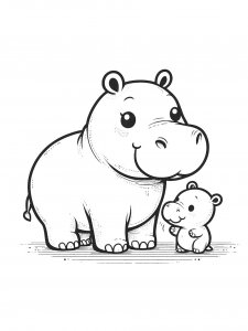 Hippo Coloring Pages 46