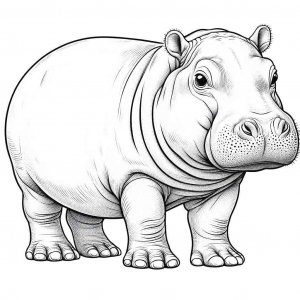 Hippo coloring page - picture 5