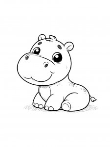 Hippo Coloring Pages 50
