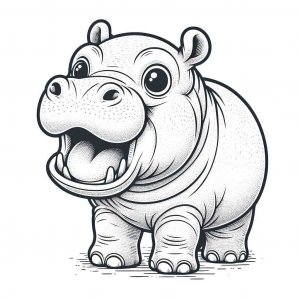 Hippo coloring page - picture 6