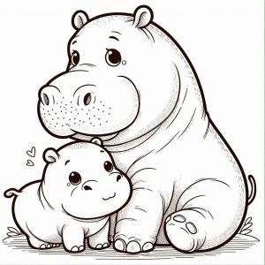 Hippo coloring page - picture 7