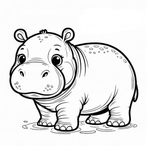 Hippo coloring page - picture 9