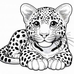 Leopard coloring page - picture 18