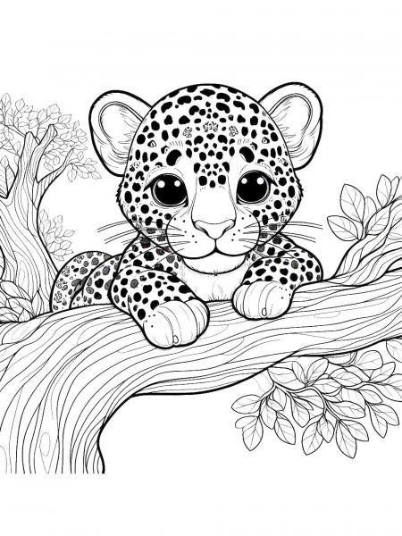 Leopard coloring pages - Free printable