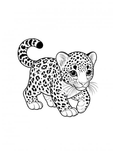 Leopard coloring pages - Free printable