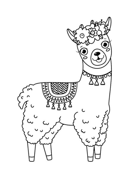 Llama coloring pages