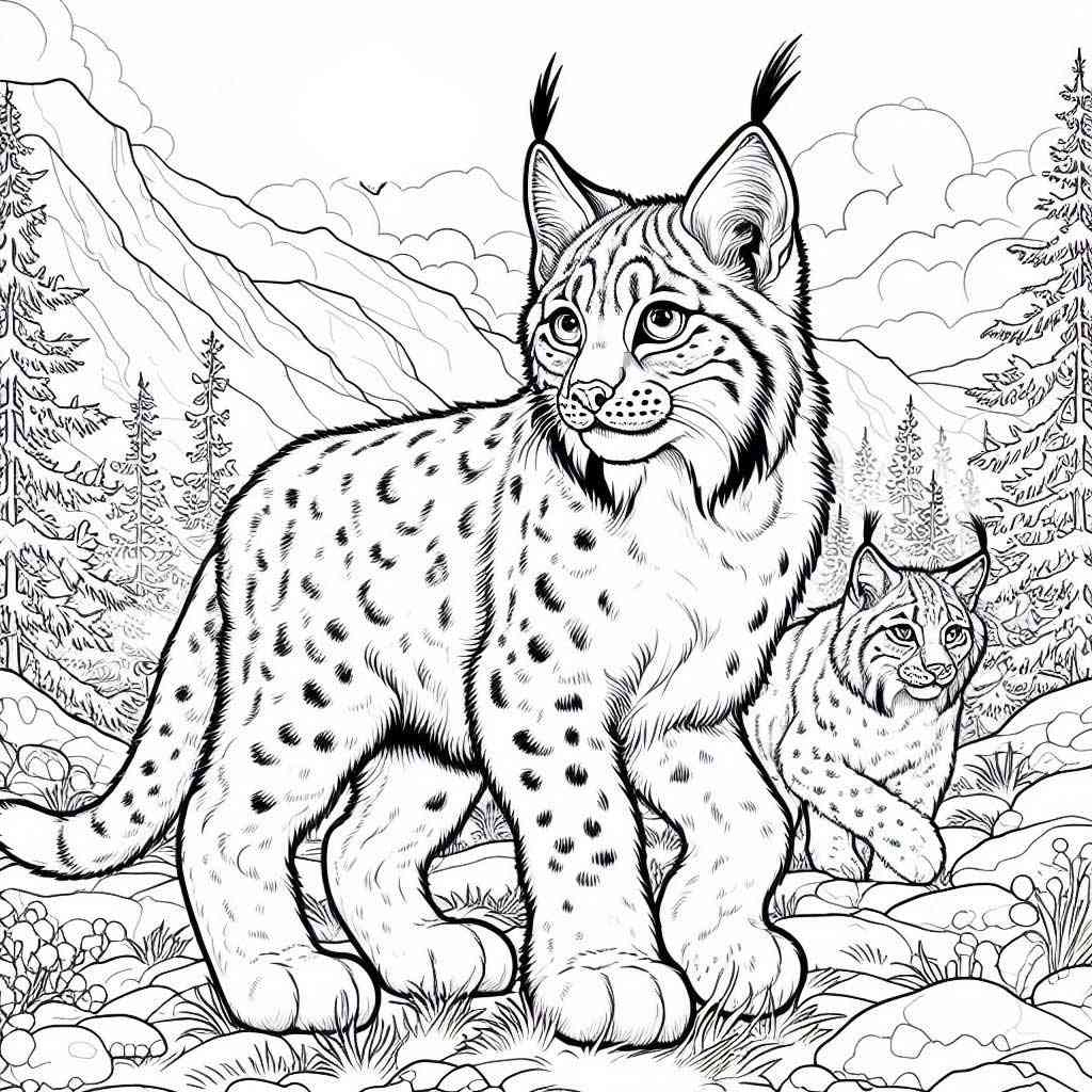 Lynx coloring pages