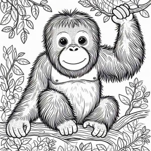 Monkey coloring page - picture 1