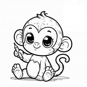 Monkey coloring page - picture 11