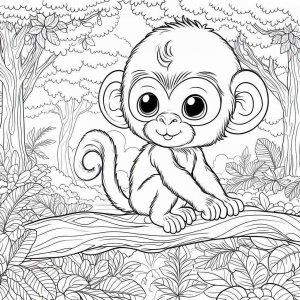 Monkey coloring page - picture 13