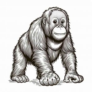 Monkey coloring page - picture 14