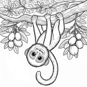 Monkey coloring page - picture 15