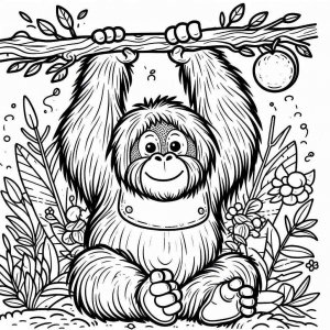 Monkey coloring page - picture 16