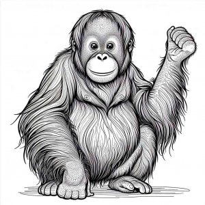 Monkey coloring page - picture 17