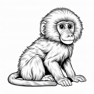 Monkey coloring page - picture 19