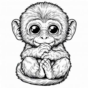 Monkey coloring page - picture 2