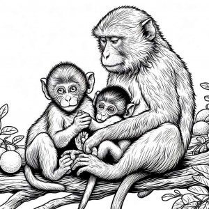 Monkey coloring page - picture 23