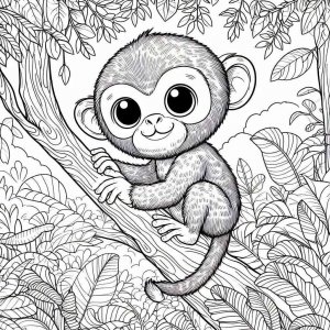 Monkey coloring page - picture 24