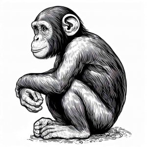 Monkey coloring page - picture 28