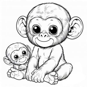 Monkey coloring page - picture 29