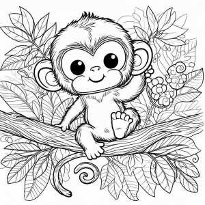 Monkey coloring page - picture 3