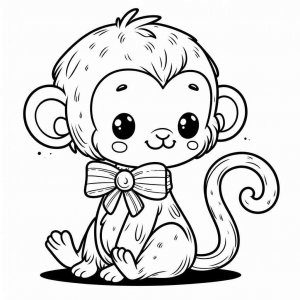 Monkey coloring page - picture 30