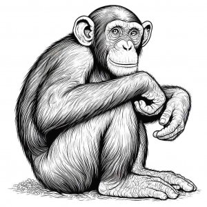 Monkey coloring page - picture 31